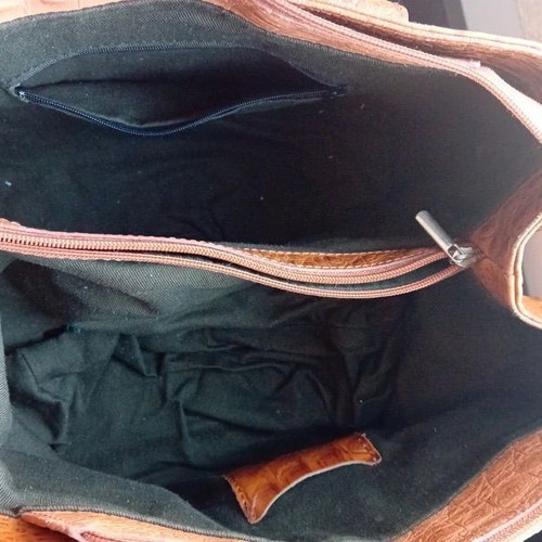 Borsa stampa Cocco leather handbag, brown