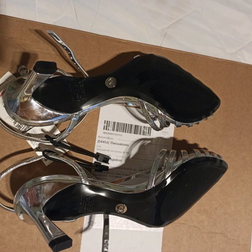 Zara sandals silver size 38 new