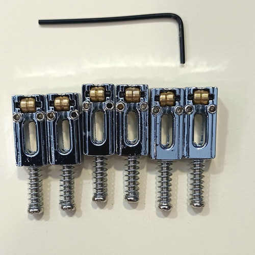 Set of 6 Roller Saddles for Electric Guitar Bridge Strat Tele