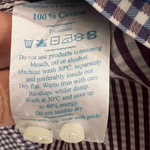 Hamptons men's shirt with check pattern, size Large, like new