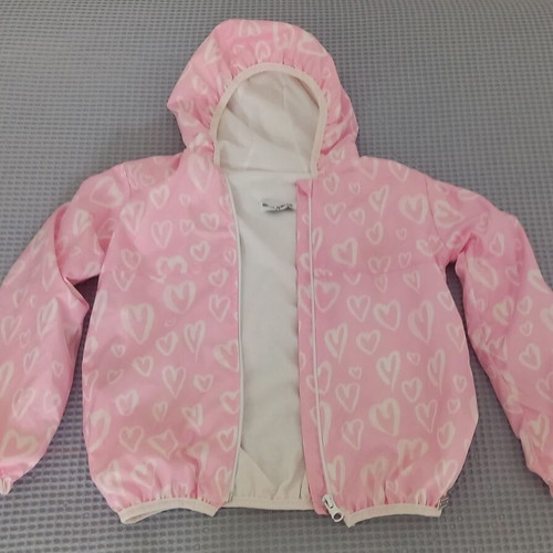 Light jacket used for 6 years old, white and pink