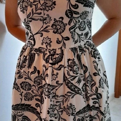 Black and white cotton dress new, size M 38 10