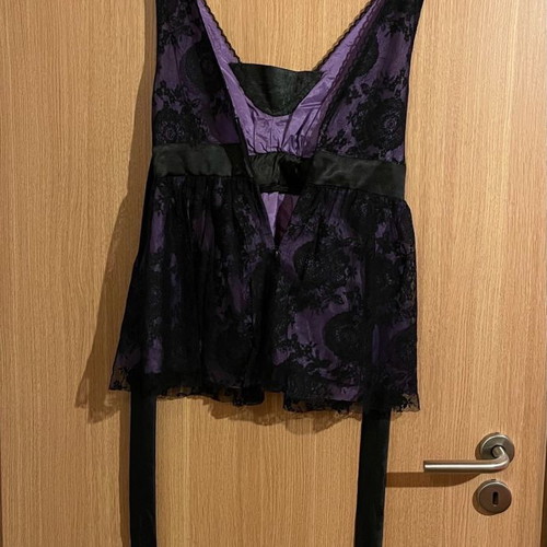 Women's blouse used, size Small, black and purple