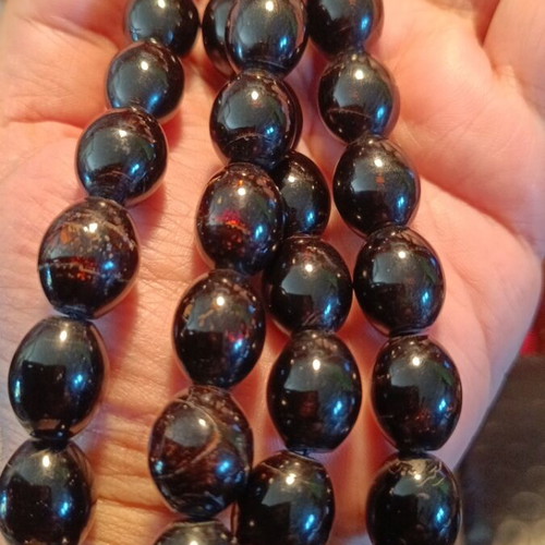 Worry beads handmade from black coral with silver Arabic tassel new