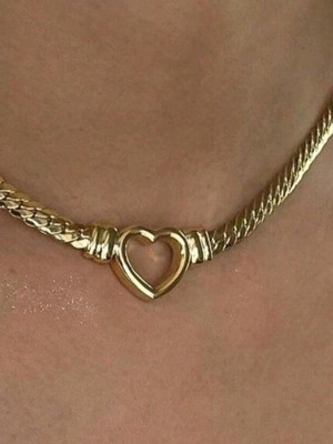 Gold Stainless Steel Heart Necklace New with Adjustable Chain