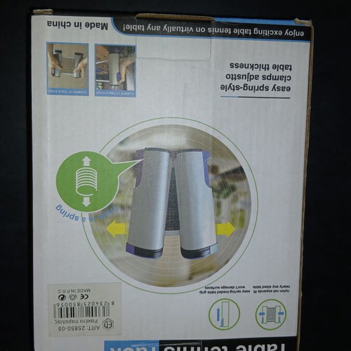Ping Pong set used with adjustable net, paddle and 2 plastic balls