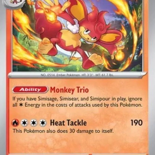 Simisear collectible Pokemon card new