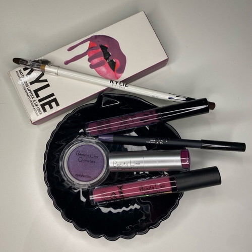 Purple Love new makeup products with lipstick, eyeshadow and eyebrow pencil