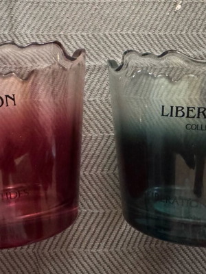 Set of 2 thick glass ombré glasses with unique design like new