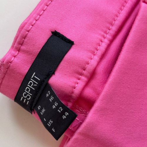 Esprit women's pants new, organic blend slim fit pink size 42