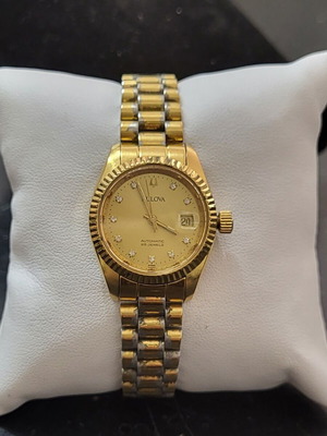 Bulova Datejust vintage diamond dial women's automatic watch used