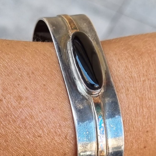 Vintage silver gold bracelet Silver 925 K14 used, unique piece