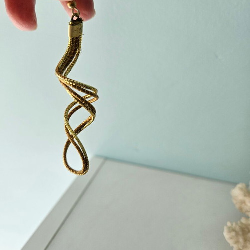 Golden grass earrings like new, handmade boho style