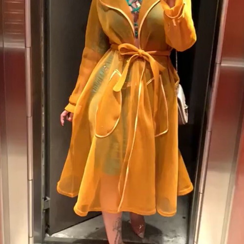 Mesh outerwear like new, size M, yellow orange
