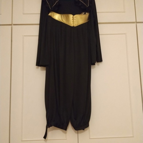 Women's black jersey set with gold belt and jacket used