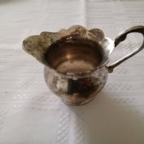Silver-plated vintage Granny's milk jug used