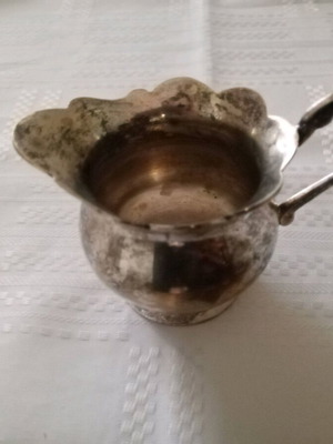 Silver-plated vintage Granny's milk jug used
