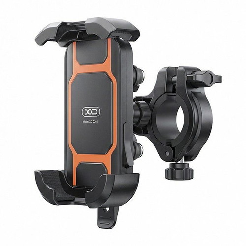 XO C201 phone holder for bikes and motorcycles up to 7 inches, black and orange