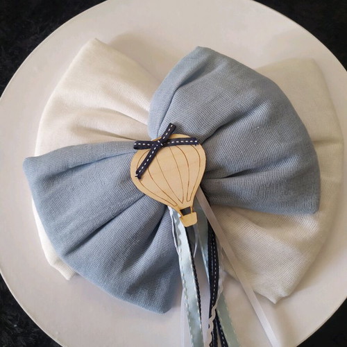Baptism package for boy with hot air balloon theme like new