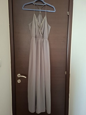 Benetton long dress like new, dark gray with metallic details