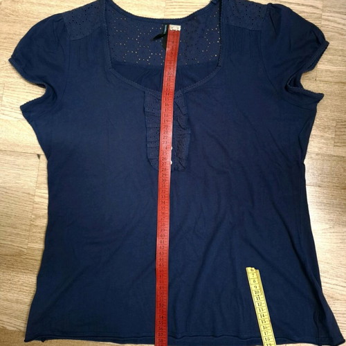 Marks & Spencer cotton short-sleeve top like new, blue, size UK 16