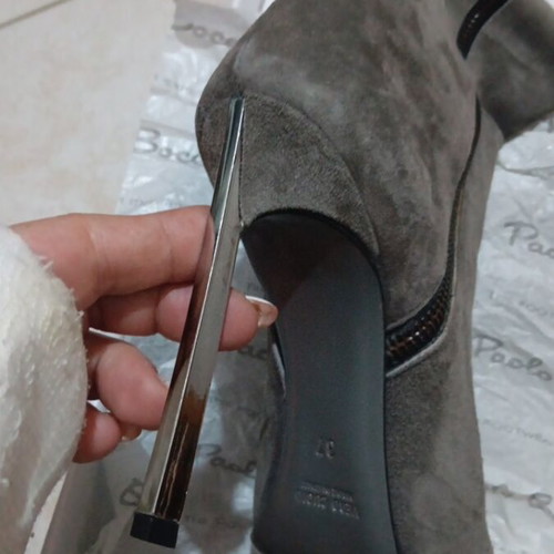 Velvet ankle boots, grey, size 37