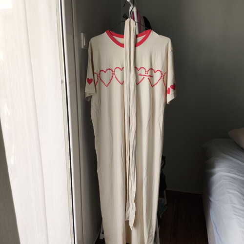 Karavan dress with belt and heart-patterned bag like new