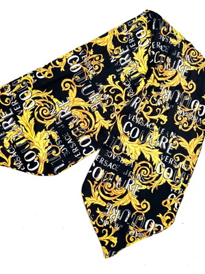 Шал Versace Couture декоративен употребяван, черен и златист