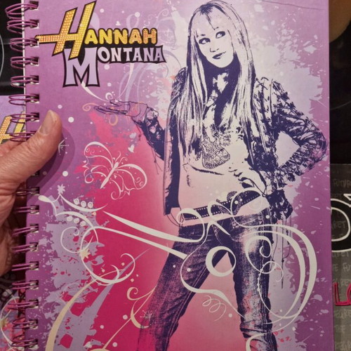 Set of 5 A4 Notebooks Hanna Montana and Bloc Party like new