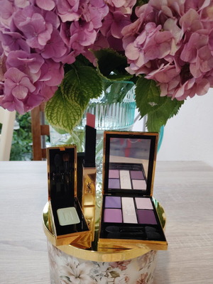 YSL new makeup set with eyeshadows and lipstick