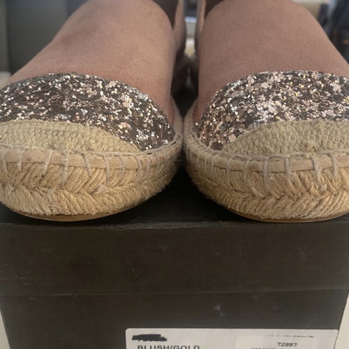 Doca espadrilles size 40 like new, real leather and suede, dusty pink with glitter