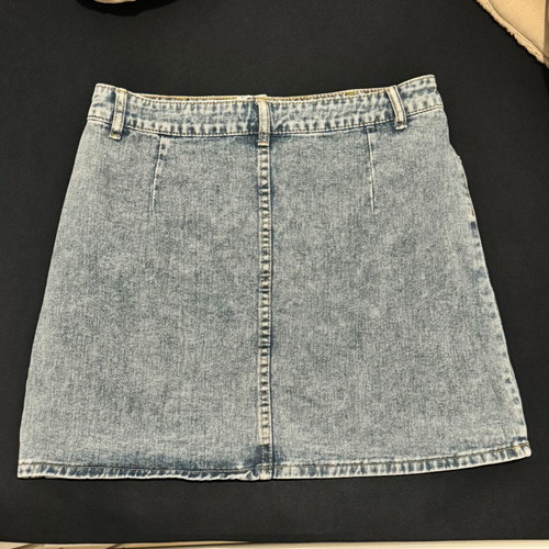 Shein denim mini skirt used blue turquoise with studs
