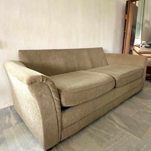 Bavaria/Fog three-seater sofa refurbished, beige-brown color