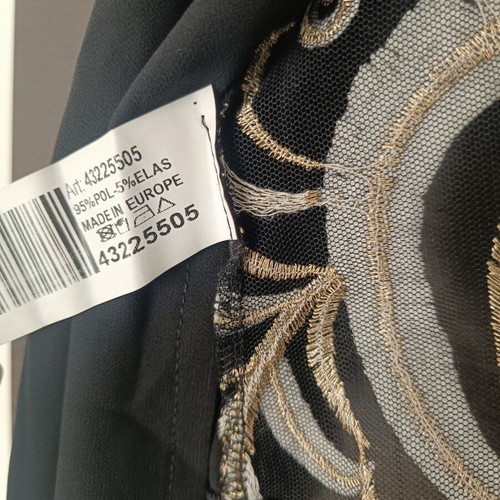 Anel blouse like new, black and gold, back tie, size M