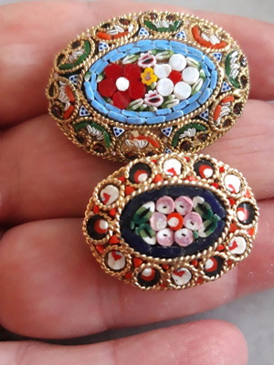 Pins used with micromosaik technique, set of 2 pieces