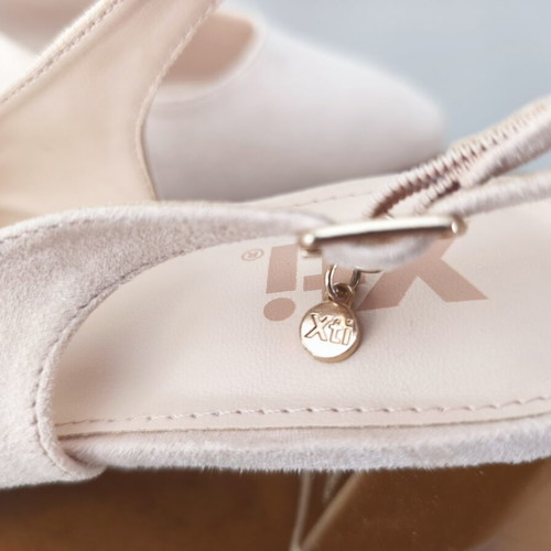 Xti Slingback shoes like new, nude with metallic heel, size 40