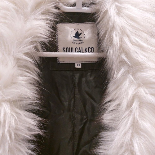 SoulCal & Co parka with detachable faux fur, military green, size XS