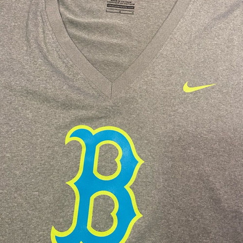 Nike Dri-Fit Womens V-Neck Boston Red Sox T-Shirt L Like New