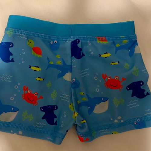 Topomini baby swim shorts like new, size 80 with sea animals