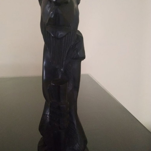 Vintage wooden carved sculpture used from Egypt 30 cm tall