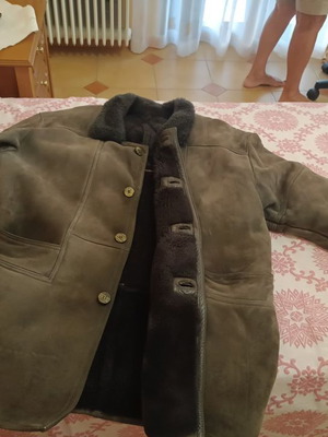 Men's suede coat with fur L-XL like new