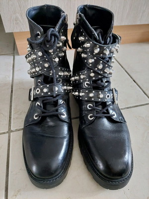 Zara women's black ankle boots used, size 38