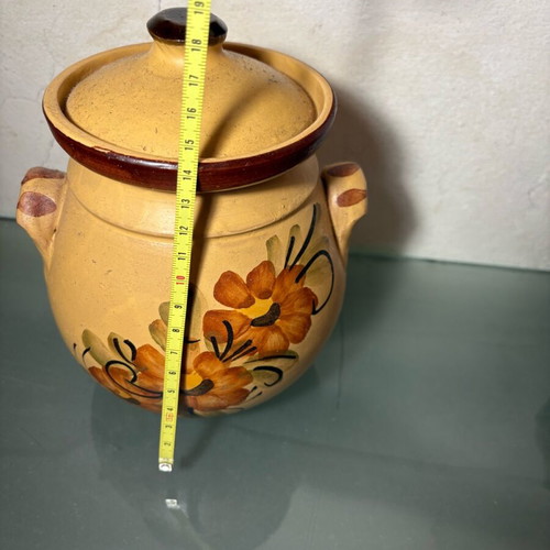 Ceramic vase hand-painted used, vintage