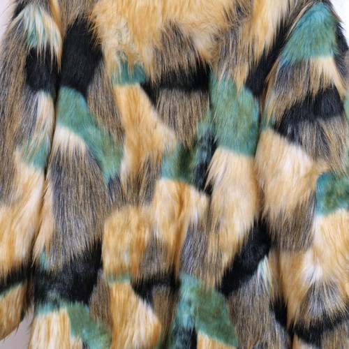 Ecological fur like new, size medium-large, multicolored