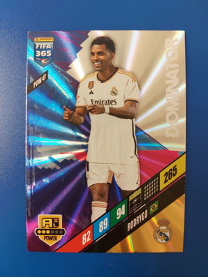Картичка Panini Fifa 365 2024 Rodrygo Real Madrid Dominator нова