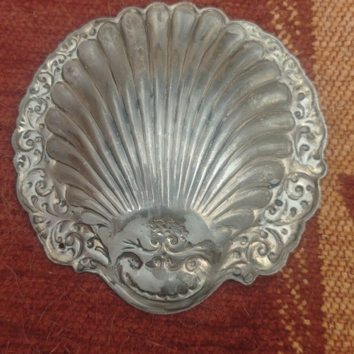 Silver decorative old seashell used