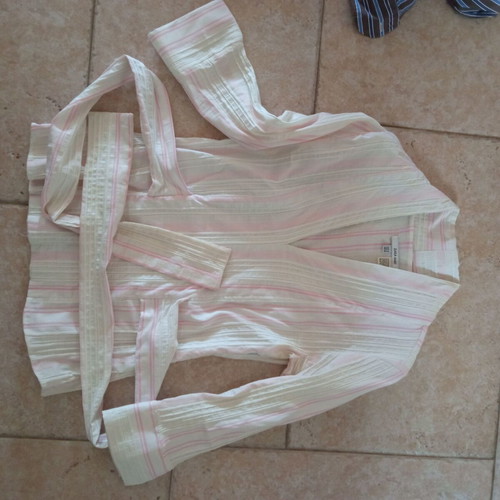 Zara blouse shirt used, white and pink, size M