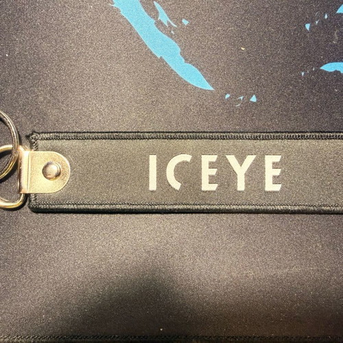 ICEYE collectible fabric keychain new, black
