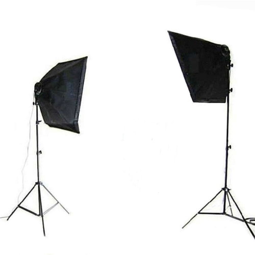 Complete Lighting Set 2x Softbox 60x90cm with Background System