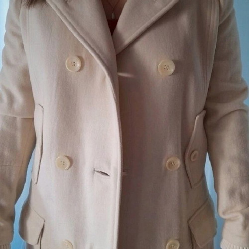 Mango white coat like new, size L